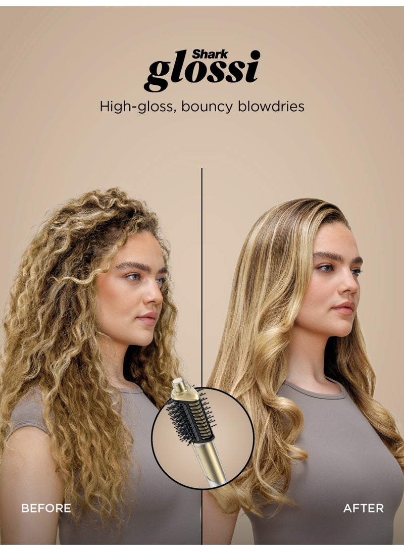 Shark Glam 5-In-1 Ceramic & Powerful Air Styling & Drying System, Straightener, Auto-Wrap Curlers, Concentrator, Diffuser and Storage Case, No Heat Damage, Gold & White, HD6052SME - Image 2